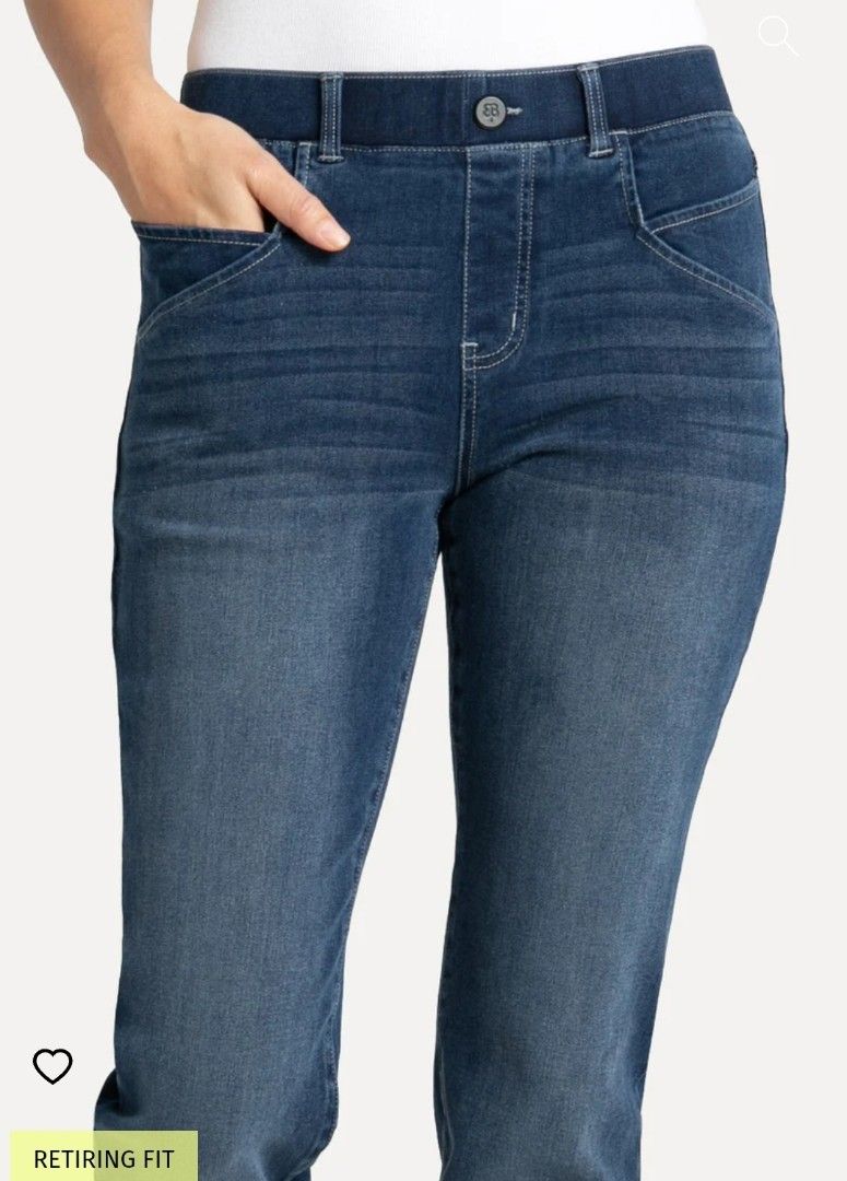Betabrand pocket Yoga Denim Straight Leg Jeans, Women's Fashion