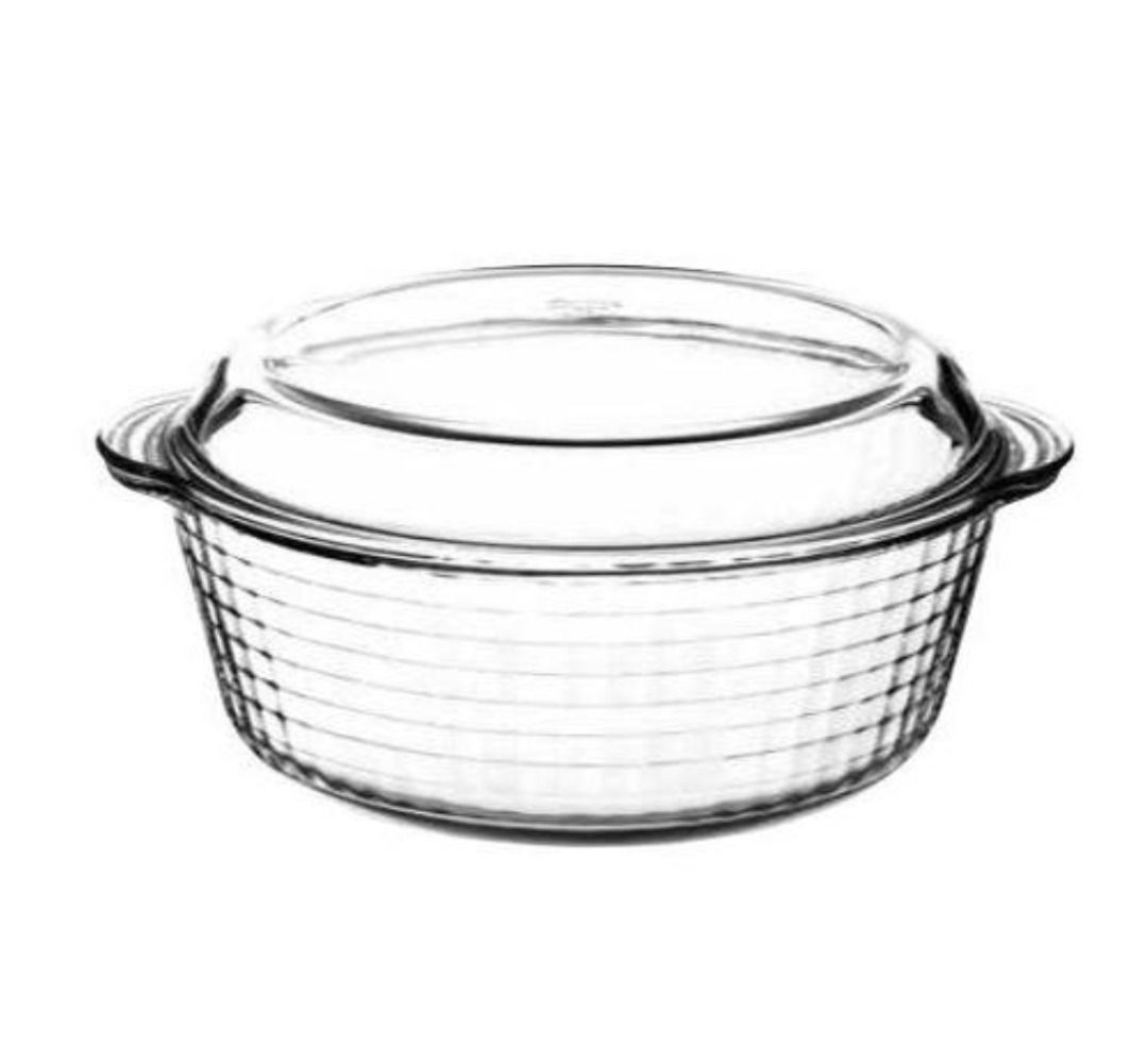 Borcam Casserole with Cover (Category: Bakeware) located in Paranaque City. Submitted by clutterpeeler (Listing ID 1295300074, Image 2). Description: BORCAM Round Scotch Casserole with Cover Model : B59103 Size : 25.1cm (L) x 22cm (W) Volume : 2 Liters Material : Borosilicate Glass Manufacturer : Borcam by Paşabahçe, Turkey.