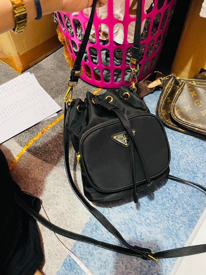 prada bucket bag prada nylon bag with strap