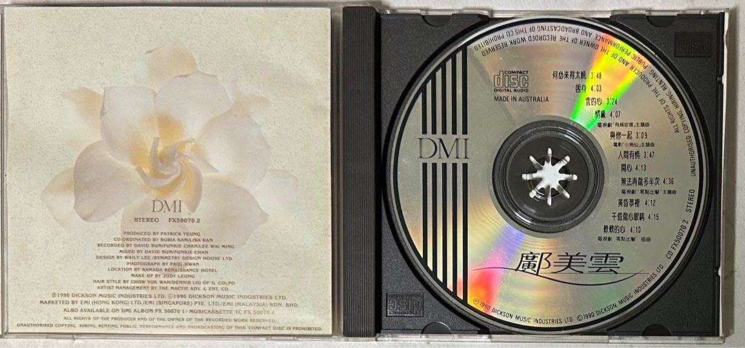 Cally Kwong 鄺美雲~人間有情1990 DICKSON MUSIC DMI CD MADE IN 