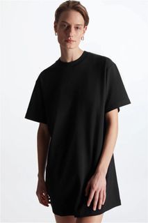COS oversized cotton dress tshirt in black