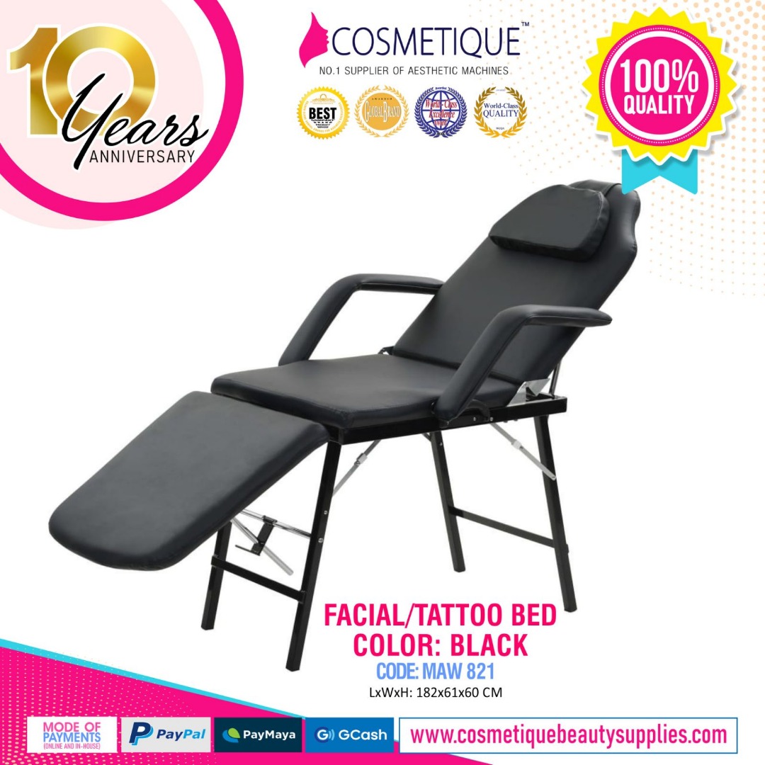 Facial and Tattoo Bed Black Color, Furniture & Home Living, Furniture ...