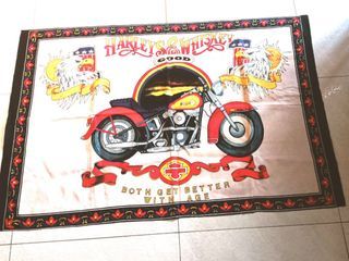HARLEY DAVIDSON & WHISKEY TAPESTRY WALL DECOR for MAN CAVE