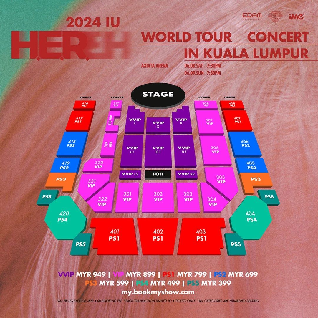 IU Concert Malaysia VVIP R 8/6/2024, Tickets & Vouchers, Event