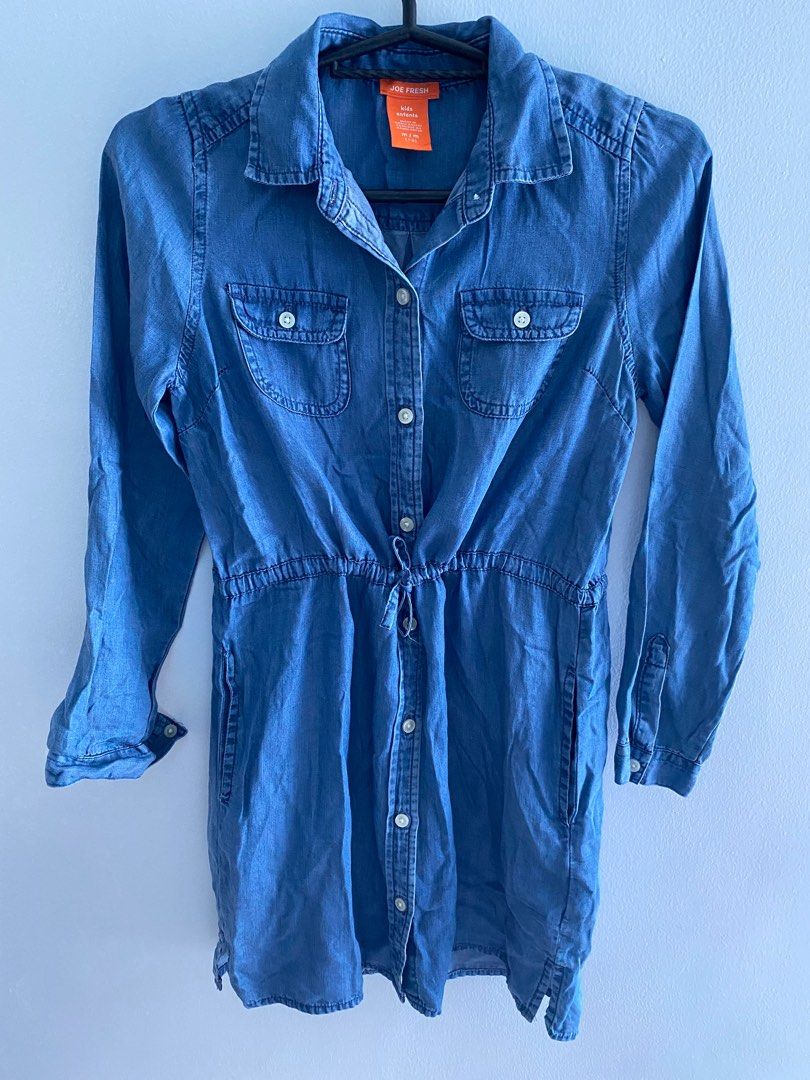 Joe Fresh Girls Blue Denim Dress 7 8yo Babies Kids Babies Kids Fashion on Carousell