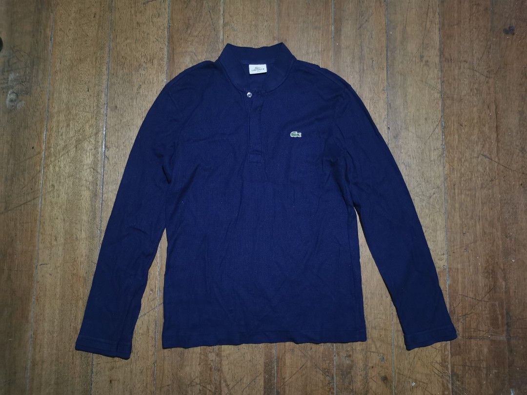 Lacoste chinese collar long sleeves (Category: Tshirts & Polo Shirts ) located in Lapu Lapu. Submitted by cryptocoryne (Listing ID 1295314045, Image 1). Description: Lacoste chinese collar long sleeves size 3 18.5x26.5 color may vary due to lighting excellent condition no issue.