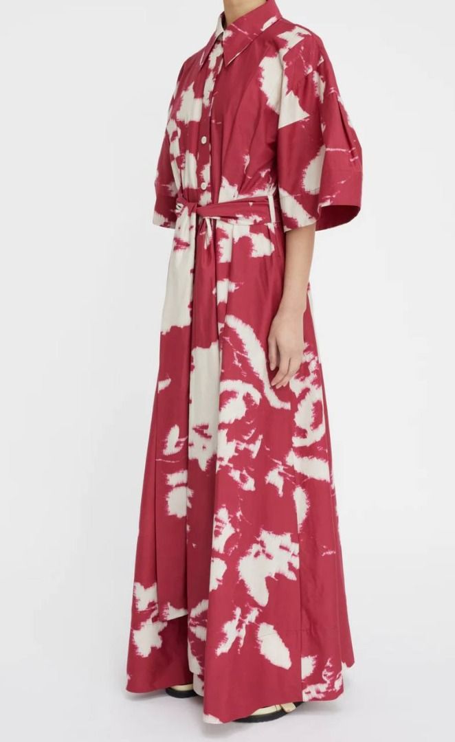 lee silk maxi dress in plum Lee Mathews Sonia Silk Cotton Maxi Dress in Plum