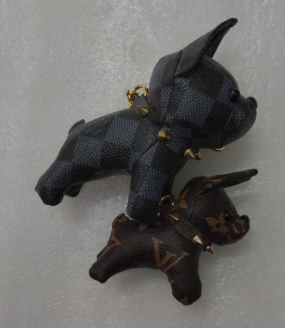 Louis Vuitton Dog Charm Keychain Luxury Designer Fashion Accessory Animal Motif Gift Idea Leather