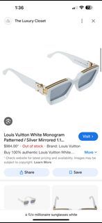 LV White Millionare Sunglasses