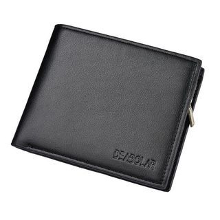Men trifold black leather wallet (for gift) brand new