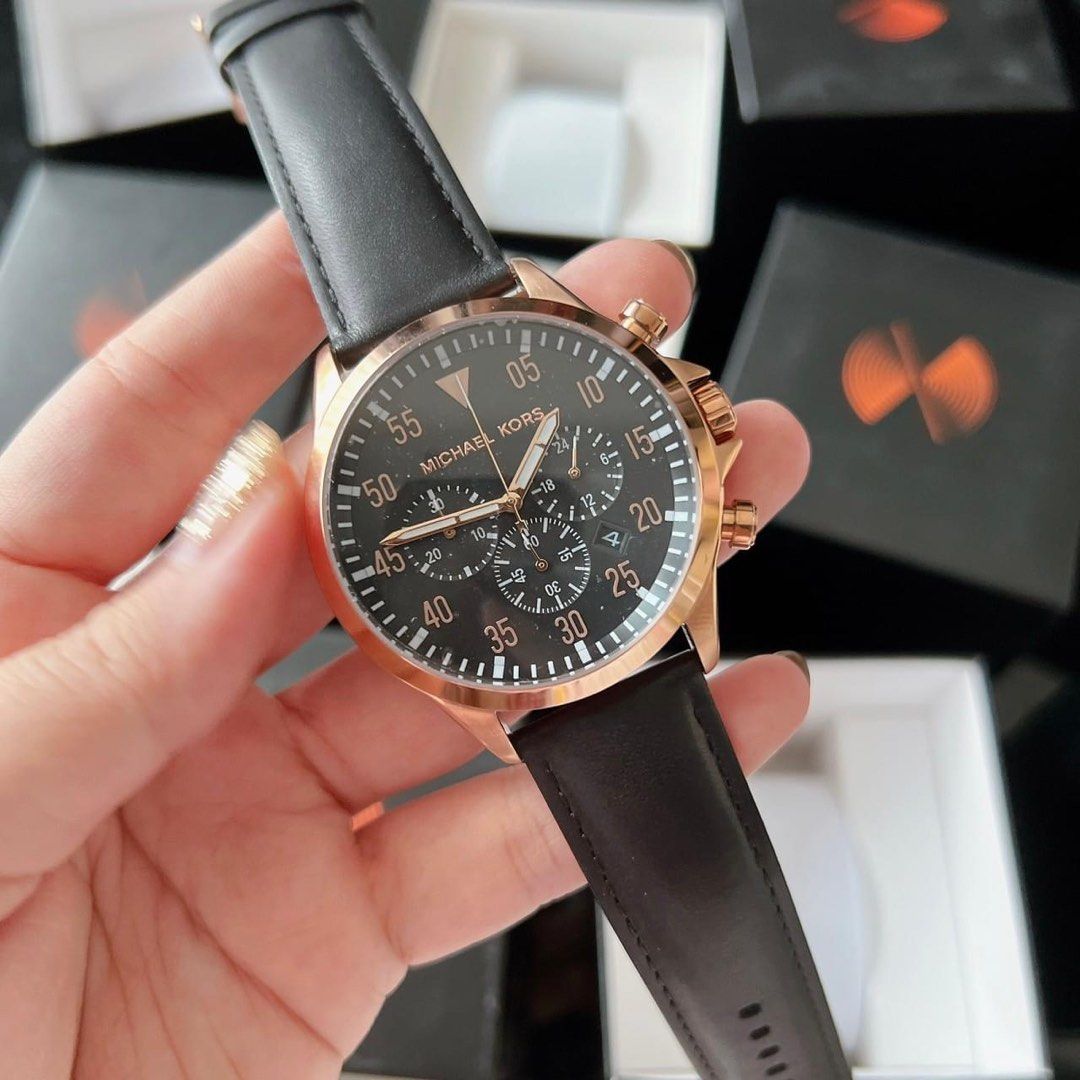 Michael Kors Men s Gage Chronograph Leather Watch MK 8535