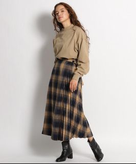 niko and... Plaid Belted Maxi Skirt