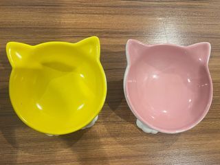 Pets Cute Cat Ceramic Bowl (2pcs)