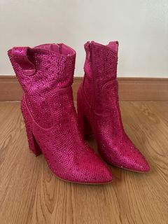 pink sparkly boots