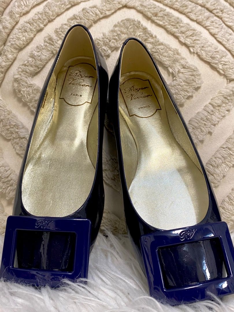 ROGER VIVIER Gommette Flats Shoes Ballerina Blue