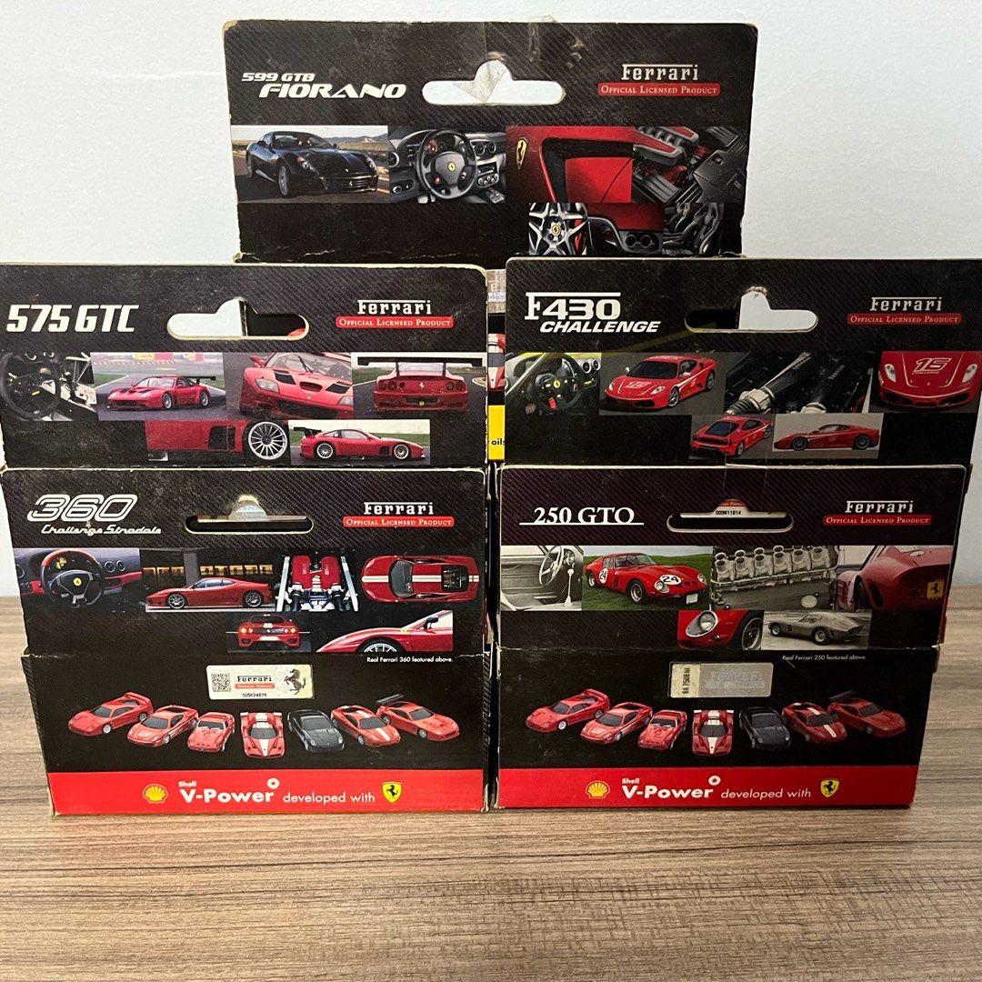 Shell Ferrari Collections (Category: Vehicle & Diecast Models) located in San Pedro. Submitted by nizzsapan (Listing ID 1295204975, Image 2). Description: Shell Ferrari Collections 1:38 Scale 400each/1500 set.