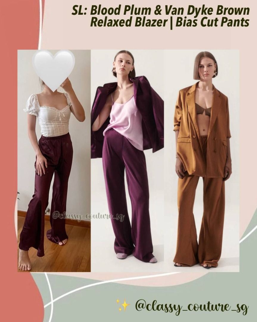 Silk Laundry Brown Bias-Cut Lounge Pants