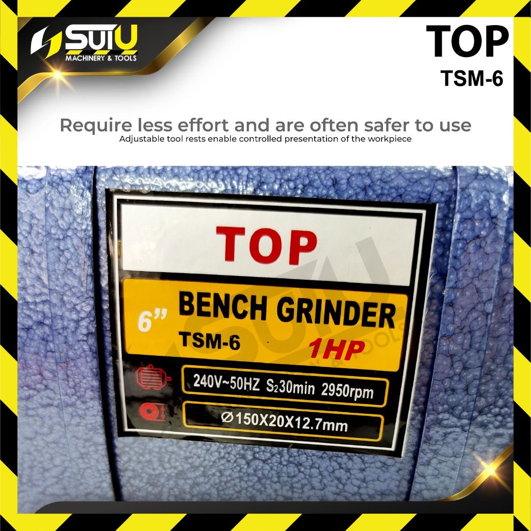 TOP TSM-6 / TSM6 6" / 150MM 1HP Bench Grinder 2950RPM, Computers & Tech ...