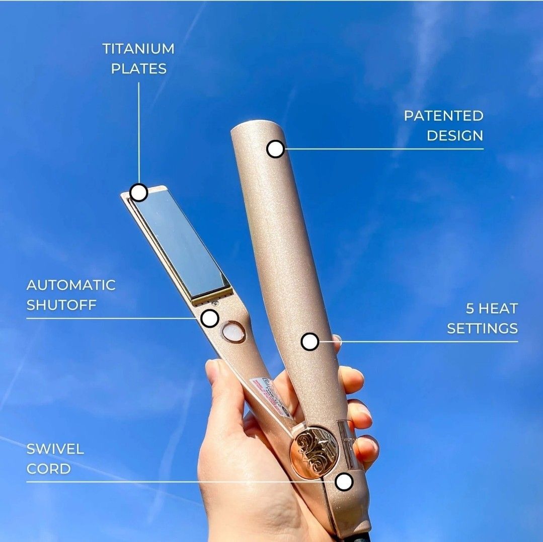 Tyme similar Rose Gold 2 in 1 hair straightener and curling iron