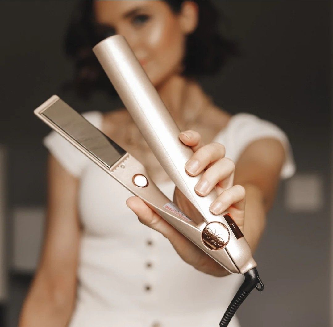 Tyme similar Rose Gold 2 in 1 hair straightener and curling iron