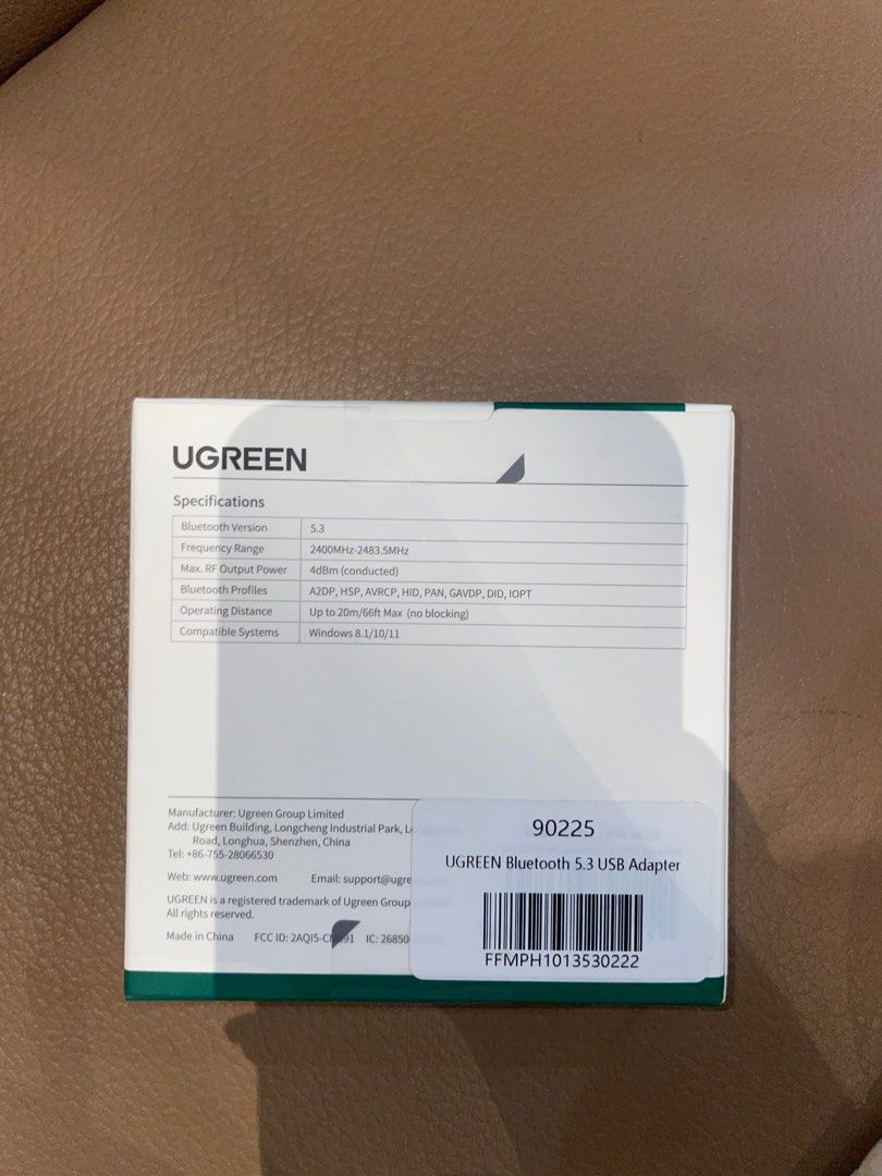 Ugreen Bluetooth 5.3 Adapter (Category: Cables & Adaptors) located in Antipolo. Submitted by eag16_ (Listing ID 1295288671, Image 3). Description: Brand New Sealed Retails PHP299.