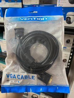 Vention 5 Meters VGA (3+6) Male to Male Cable with Ferrite Cores Black - Vention DAEBJ