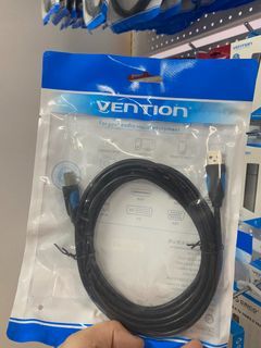 Vention Printer Cable 3 Meters USB-A 2.0 Male to USB-B Male Printer Cable Black - Vention VAS-A16-B300