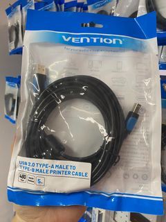 Vention Printer Cable 5 Meters USB-A 2.0 Male to USB-B Male Printer Cable Black - Vention VAS-A16-B500