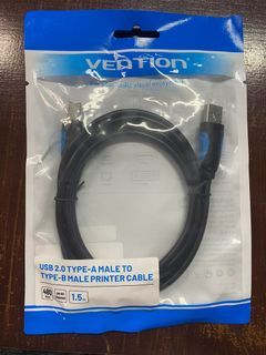 Vention Printer Cable 1.5 Meters USB-A 2.0 Male to USB-B Male Black VAS-A16-B150
