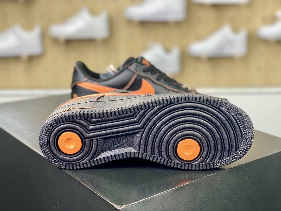 black and orange air force 1 vlone