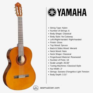 Yamaha C40 Natural Classical Guitar