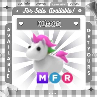 Adopt me | MFR Unicorn | Legendary pet | Roblox