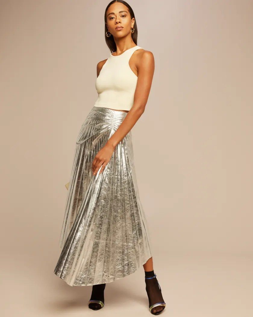 Alc gold pleated skirt online