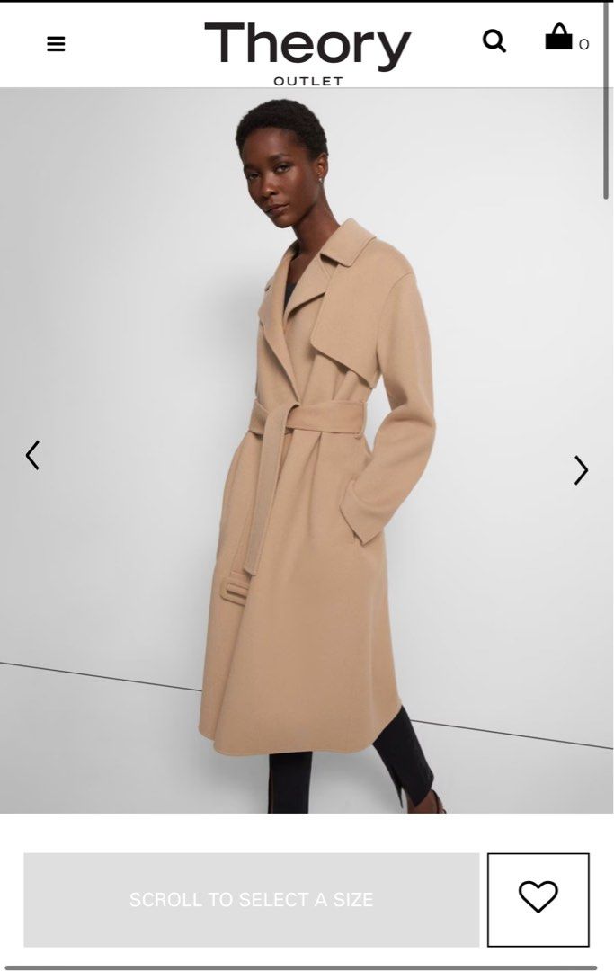 Almost New Theory Wrap Trench Coat in 100 Wool size S UK8 UK10 light beige pink Women s Fashion Coats Jackets and Outerwear on Carousell