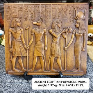 ANCIENT EGYPTIAN SOLID POLYSTONE MURAL • RARE WALL ART DECOR