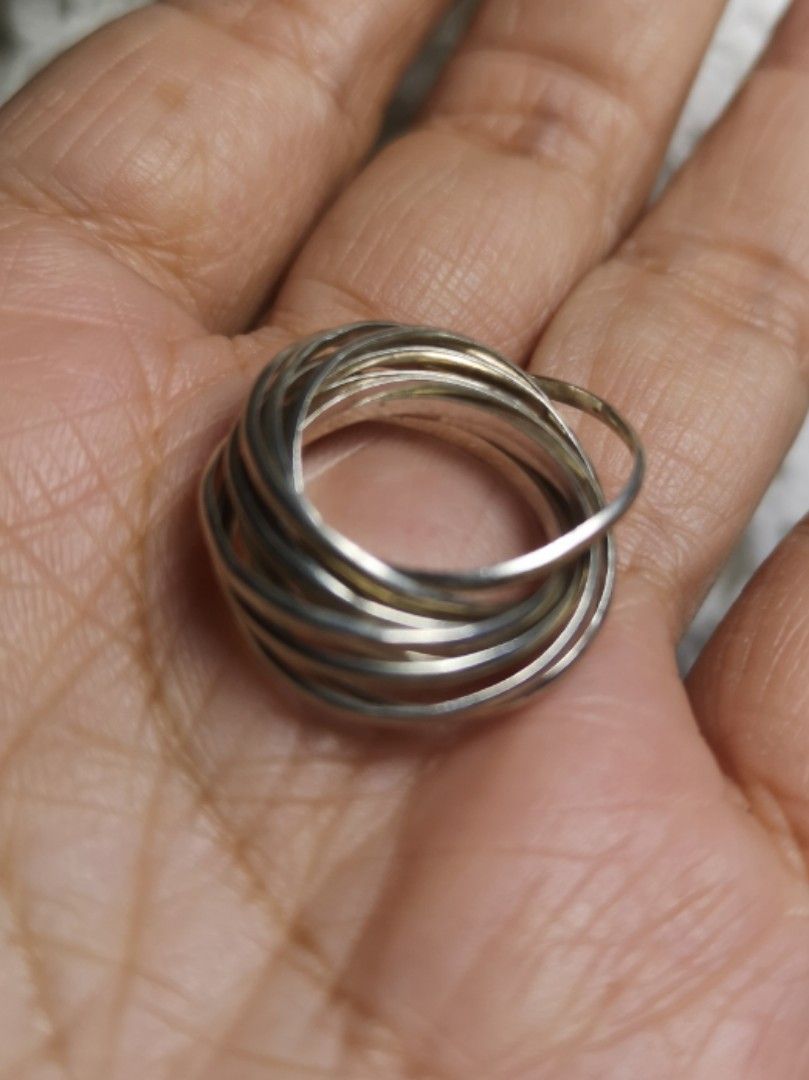 Antique sterling silver Russian wedding ring, infinity ring, rolling ring, size 5 (Category: Other Accessories) located in Manila. Submitted by clovergold888 (Listing ID 1295425567, Image 1). Description: Vintage beautiful sterling silver Russian wedding ring, infinity ring, rolling ring, multi ring.. Size 5...beautiful and elegant.. Very unique and rare.