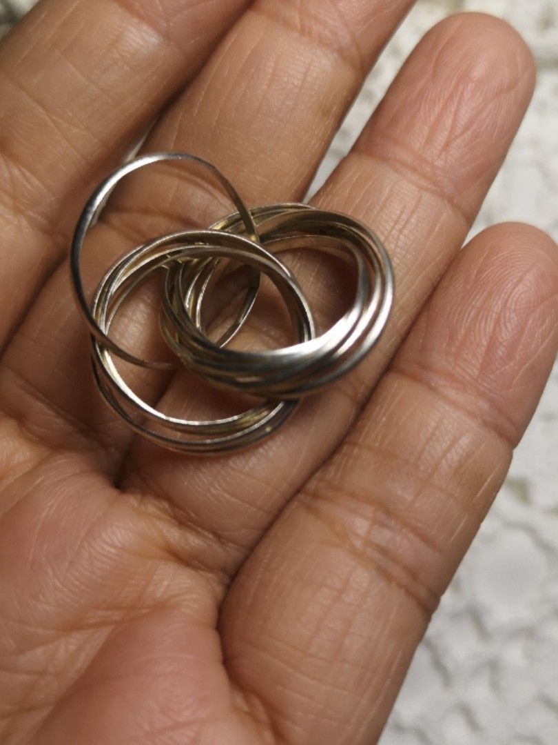 Antique sterling silver Russian wedding ring, infinity ring, rolling ring, size 5 (Category: Other Accessories) located in Manila. Submitted by clovergold888 (Listing ID 1295425567, Image 3). Description: Vintage beautiful sterling silver Russian wedding ring, infinity ring, rolling ring, multi ring.. Size 5...beautiful and elegant.. Very unique and rare.