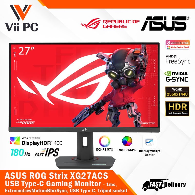 ASUS ROG Strix XG27ACS 27 USB Type-C Gaming Monitor - WQHD(2560x1440 ...