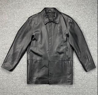 Balenciaga •1997• Vintage Insulated Zip-Up Leather Jacket.