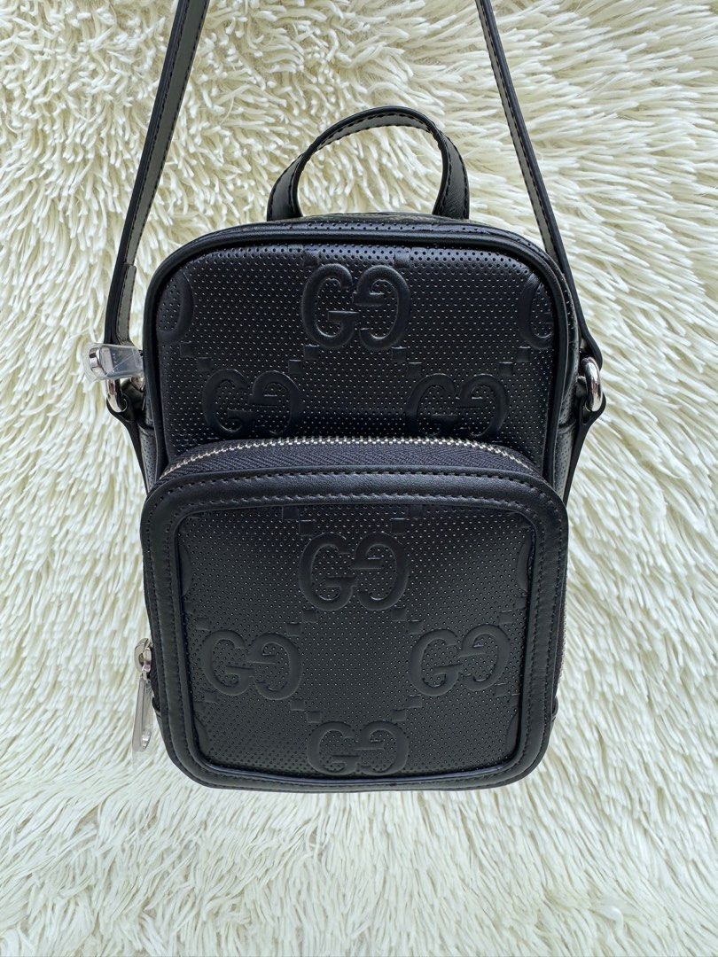 BNEW Gucci Mini GG Embossed Top Handle Sling Bag (Category: Luxury Bags & Wallets) located in Las Pinas. Submitted by Le.Pattie.Luxe (Listing ID 1295521934, Image 3). Description: 𝐁𝐍𝐄𝐖 𝐌𝐢𝐧𝐢 𝐆𝐆 𝐄𝐦𝐛𝐨𝐬𝐬𝐞𝐝 𝐓𝐨𝐩 𝐇𝐚𝐧𝐝𝐥𝐞 𝐒𝐥𝐢𝐧𝐠 𝐁𝐚𝐠 🖤𝐏𝐡𝐩 𝟒𝟐𝐤🖤 ▪️Brandnew ▪️Adjustable leather strap ▪️Inclusions: paper bag, box, dustbag, & care cards 💯% authentic or your money back ✅DTI Registered ✅BDO Checkout Merchant 💳Online cre