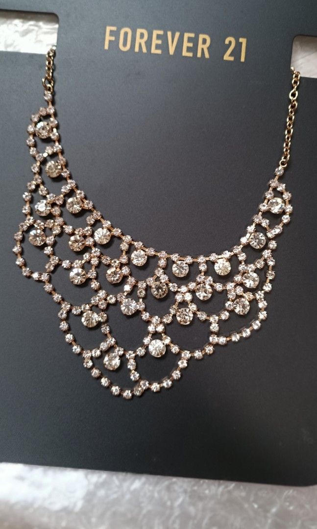 Brand new Forever 21 diamante statement necklace Women s Fashion Jewelry Organisers Necklaces on Carousell