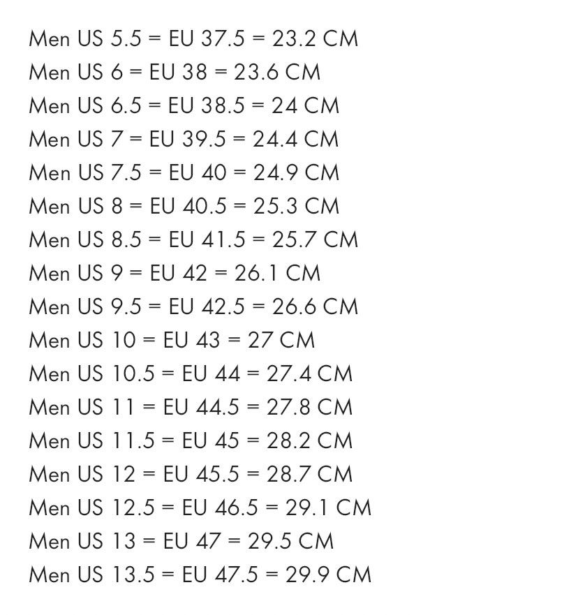 Clothing Us Size To Eu In Uk European Size 37 Shoe European