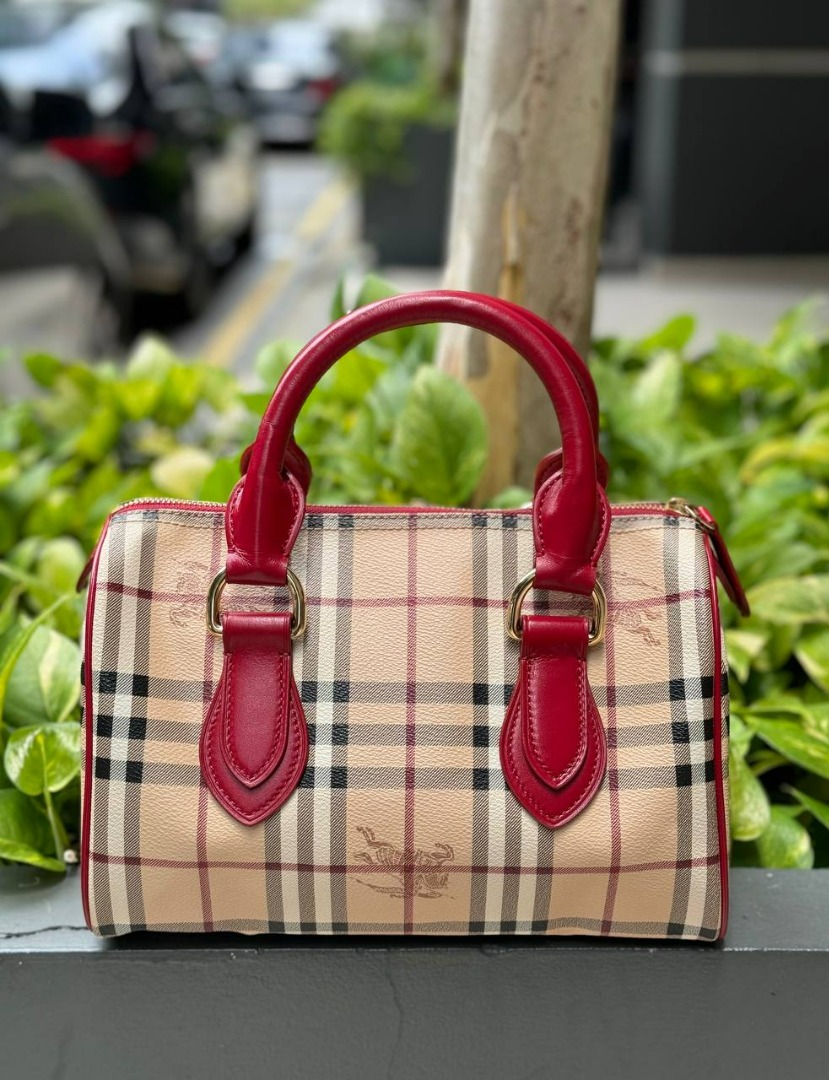 Burberry haymarket bowling bag deals