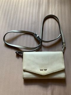Classic Light Gray Nine West Leather Wallet Bag