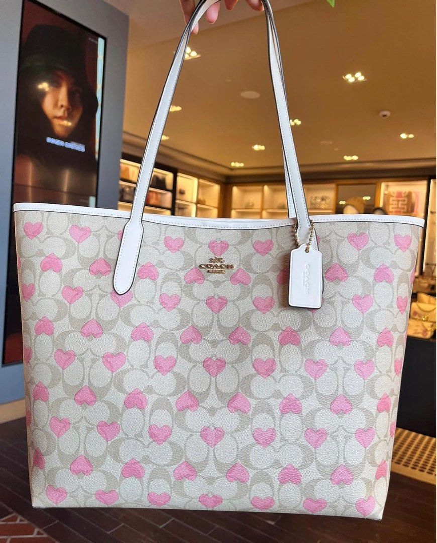 Coach Heart Print Tote Bag