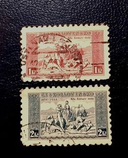 Czechoslovakia 1934 - The 100th Anniversary of the National Anthem "Kde domov muj" Where is my Homeland? 2v. (used)
