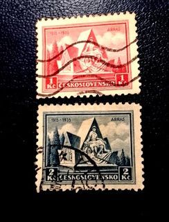 Czechoslovakia 1935 - The 20th Anniversary of the Battle on Arras 2v. (used) COMPLETE SERIES