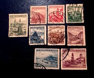 Czechoslovakia 1936 - Landscapes 9v. (used) COMPLETE SERIES