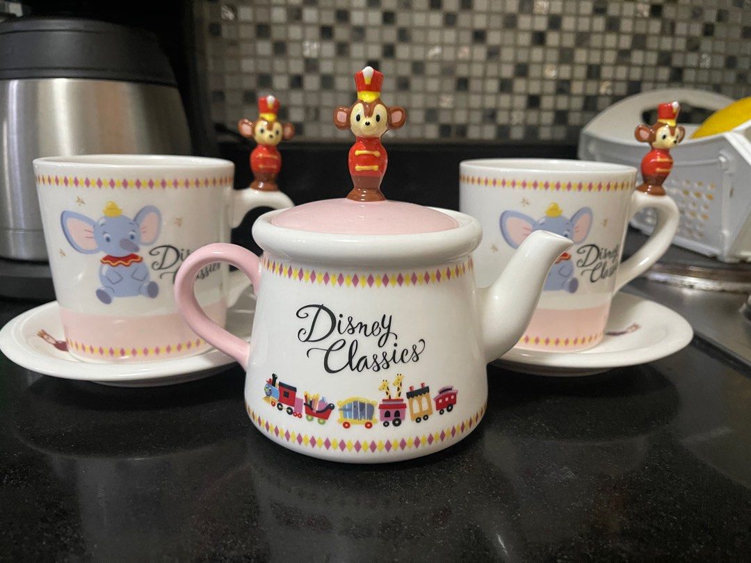 Dumbo Classic Disney Tea Set (Category: Coffee & Tea Tableware) located in Pasig City. Submitted by fancytracy (Listing ID 1295437968, Image 1). Description: Bought from Japan 2 Large Cups 2 Saucer 1 Teapot with strainer and cover.