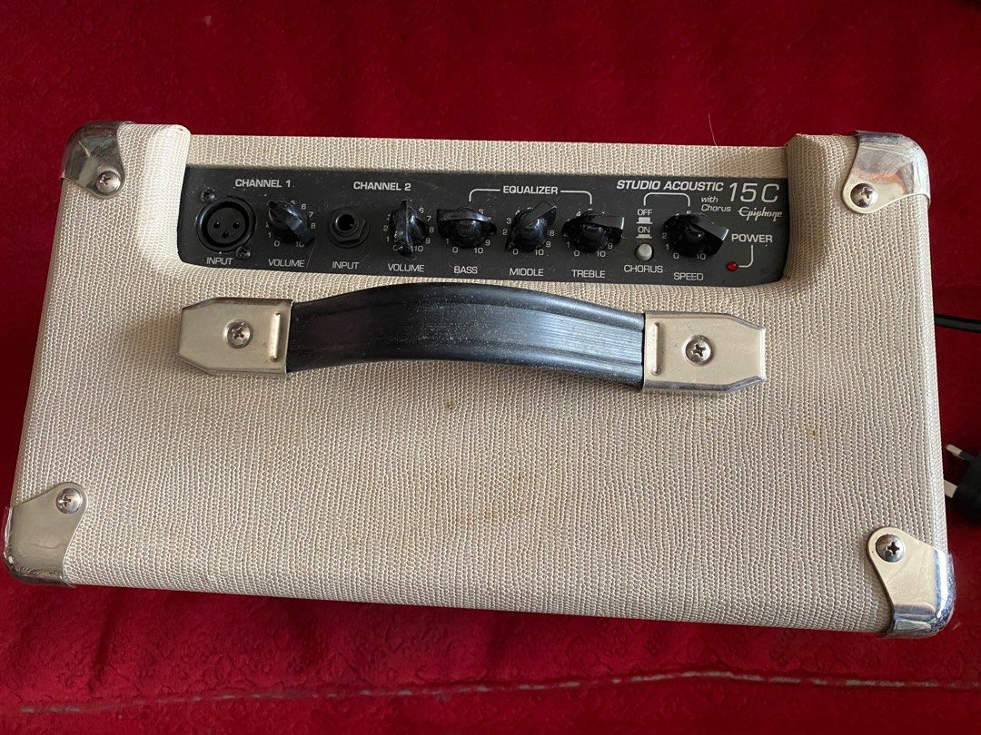 Epiphone Amplifier Studio Acoustic 15C for Acoustic Guitar (Category: Soundbars, Speakers & Amplifiers) located in Subic. Submitted by elydore.studios (Listing ID 1295520852, Image 2). Description: • RFS: Migrating • Like new, used less than 5 times • No issue, still has a box, but you need to buy the cord that connects to the guitar because it was misplaced • Just kept in storage, will clean before shipping • Shipping from Olongapo City, can mee